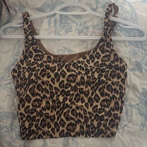 Leopard Print Women's Top Fitted